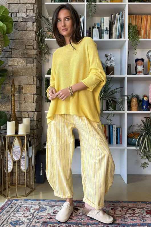 Conrad Slouch Cotton Knit Custard -